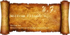 Wolfram Filomén névjegykártya